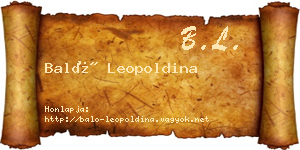 Baló Leopoldina névjegykártya